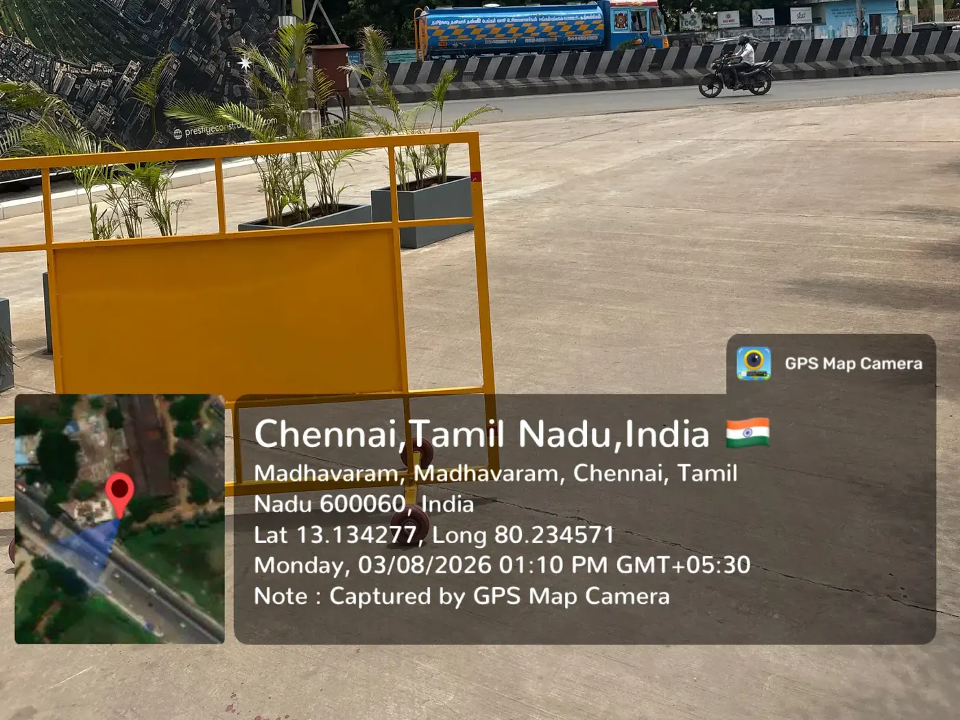 Grand Northern Trunk Road NH-5 frontage at the Prestige Palm Court site, Madhavaram North Chennai, August 2026